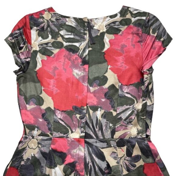 Banana Republic Mad Men Collection Begonia Red Combo Sheath Dress 0 - Picture 7 of 9